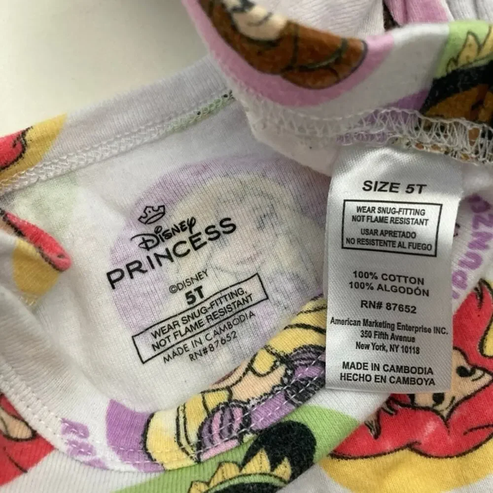 Disney Princess Two Piece Pajama Set 5T
